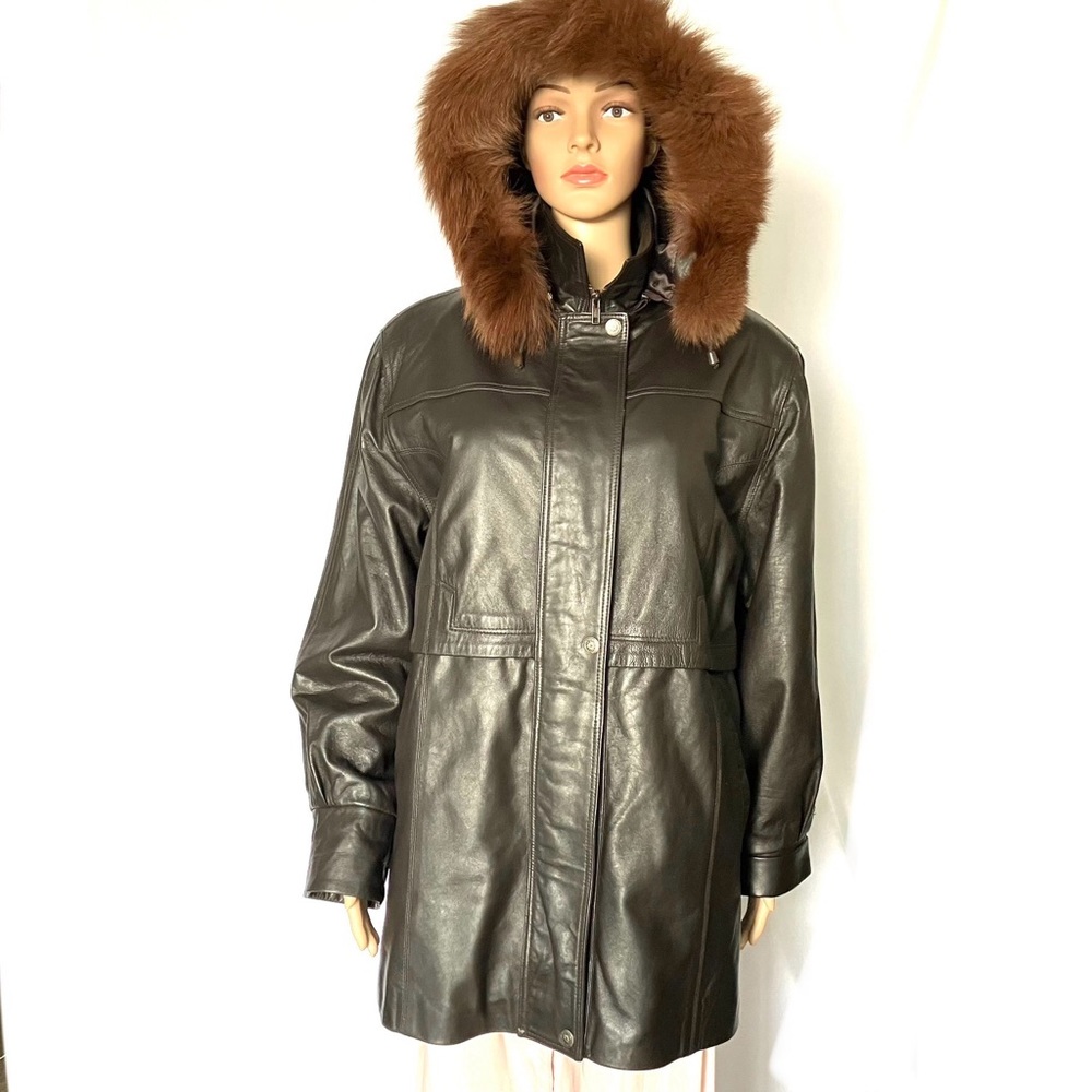 Abaci Leather Jacket Fur Hood